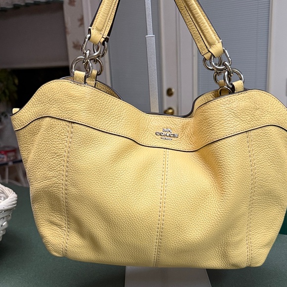 Coach Handbags - Coach Soft Yellow Leather Shoulder Bag